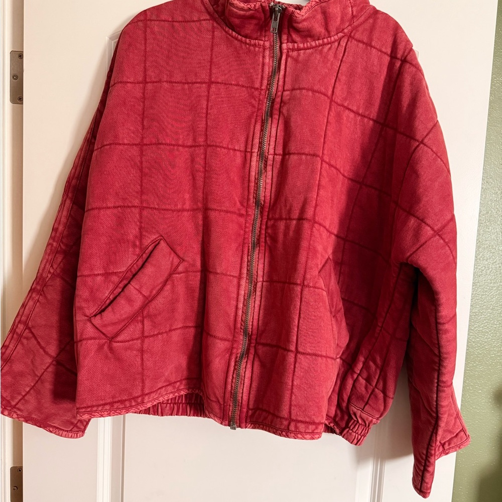 Free People Quilted Zip-Up Jacket